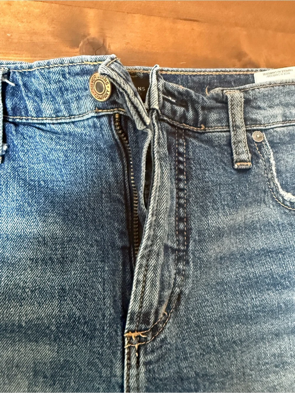 Silver Jeans Co. Distressed Medium Wash Cutoff Denim Shorts